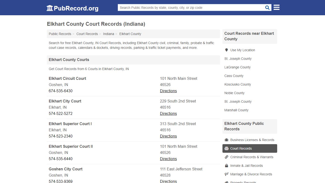 Free Elkhart County Court Records (Indiana Court Records)